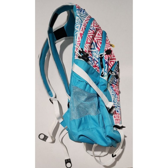 High Sierra Hiking Backpack Suspension System Teal Pink White Geometric Pattern - Picture 2 of 16